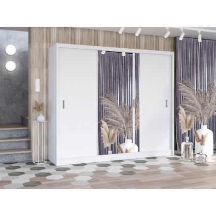 Armadio con specchio SABRINA 250x215 cm bianco