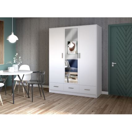 Armadio con specchio SANNA 150x215 cm bianco