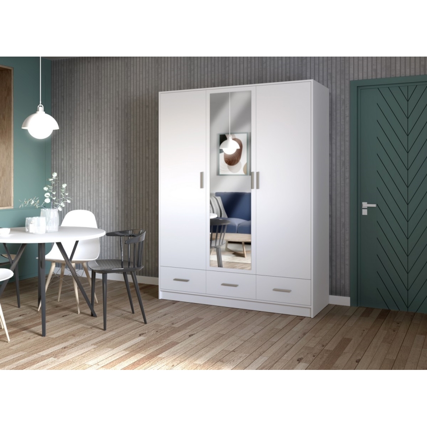 Armadio con specchio SANNA 150x215 cm bianco