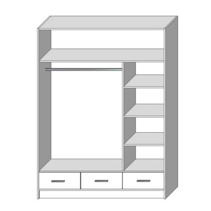 Armadio con specchio SANNA 150x215 cm bianco