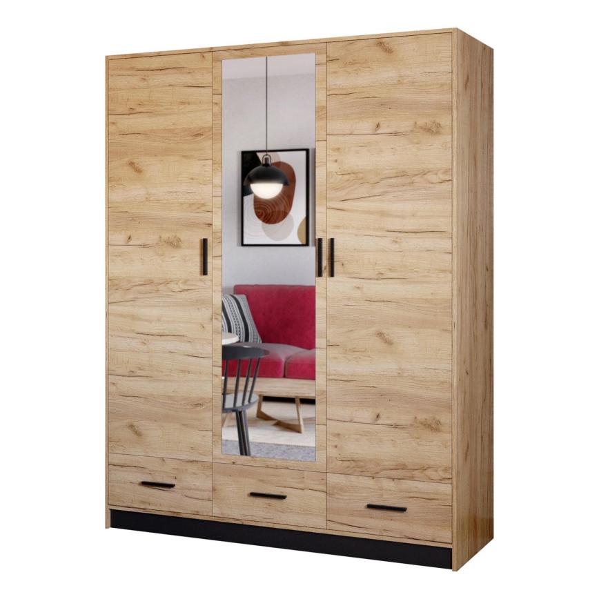 Armadio con specchio SANNA 150x215 cm quercia craft