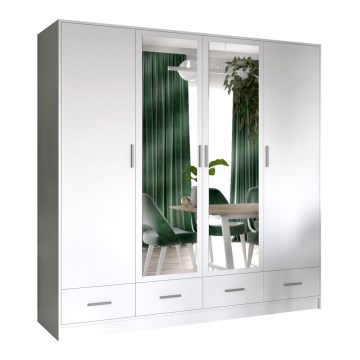 Armadio con specchio SANNA 200x215 cm bianco