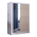Armadio con specchio SANTINO 150x215 cm bianco/quercia craft