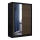 Armadio con specchio SANTINO 150x215 cm nero/quercia craft