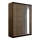 Armadio con specchio SANTINO 150x215 cm quercia craft/nero