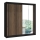 Armadio con specchio SANTINO 203x215x61 cm nero/rovere craft