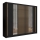Armadio con specchio SANTINO 250x215 cm nero/quercia craft