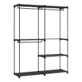 Armadio contenitore MATIS 138x182 cm con ripiani e asta appendiabiti, nero