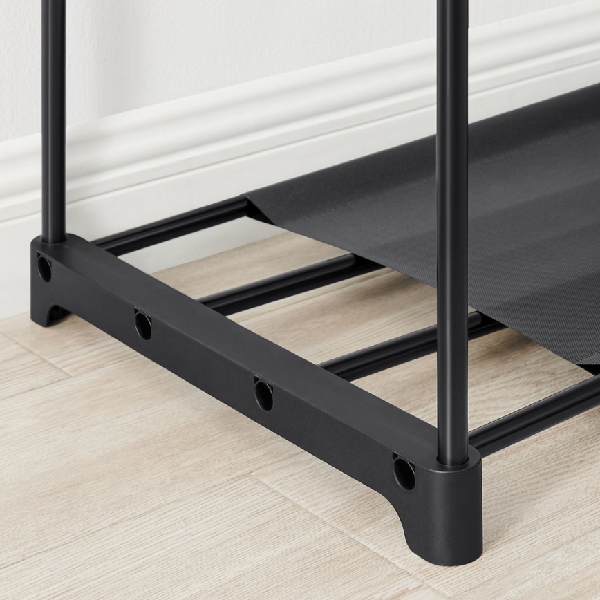 Armadio contenitore MATIS 138x182 cm con ripiani e asta appendiabiti, nero