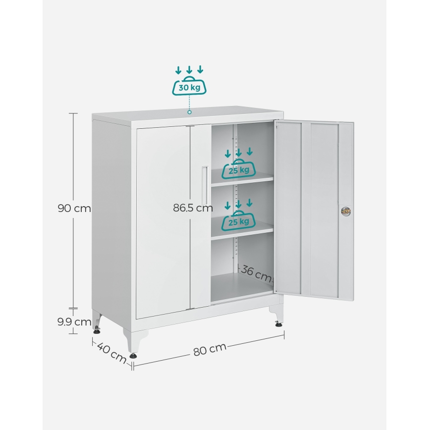 Armadio da ufficio KAZE 80x40 cm, bianco