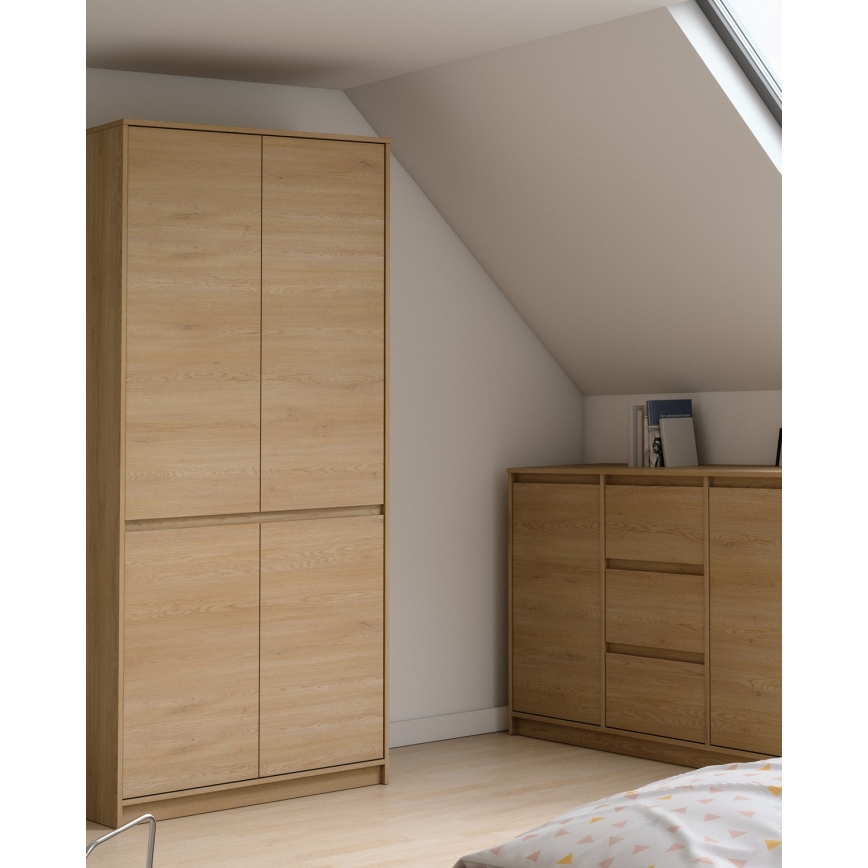 Armadio guardaroba MIYABI 90x198x52 cm rovere Cremona