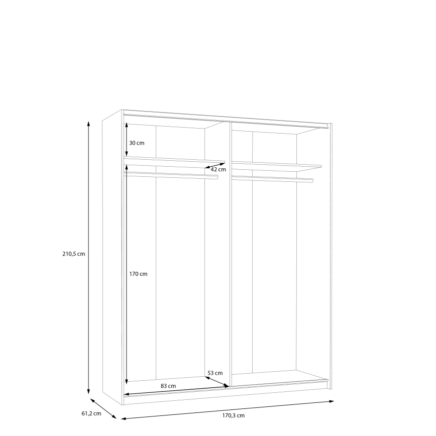 Armadio KARO 170x210 cm grigio/verde