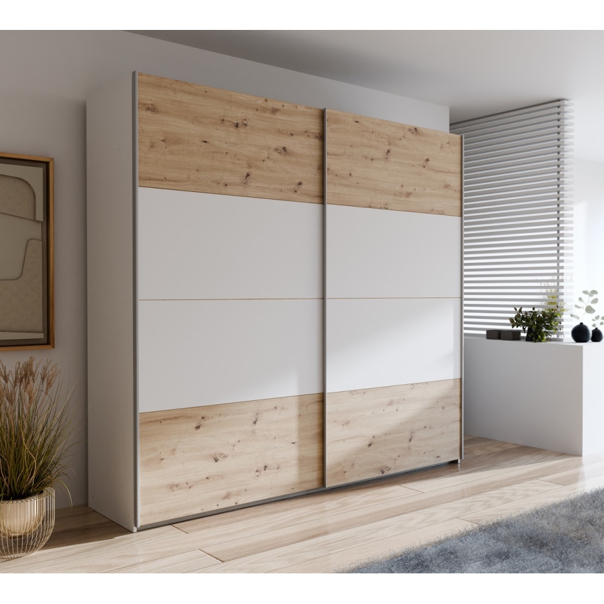 Armadio KARO 220x210 cm bianco/rovere artisan