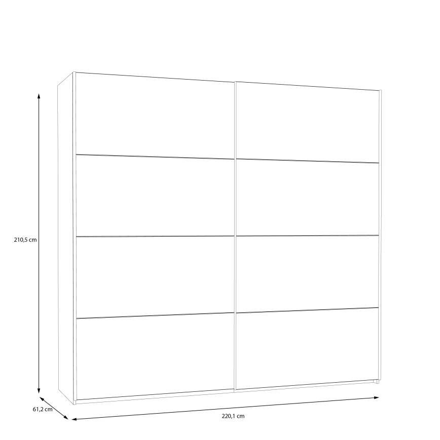 Armadio KARO 220x210x61 cm bianco