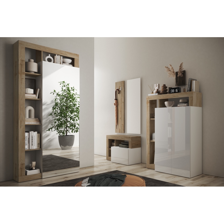 Armadio LENOR 91x209 cm bianco/marrone