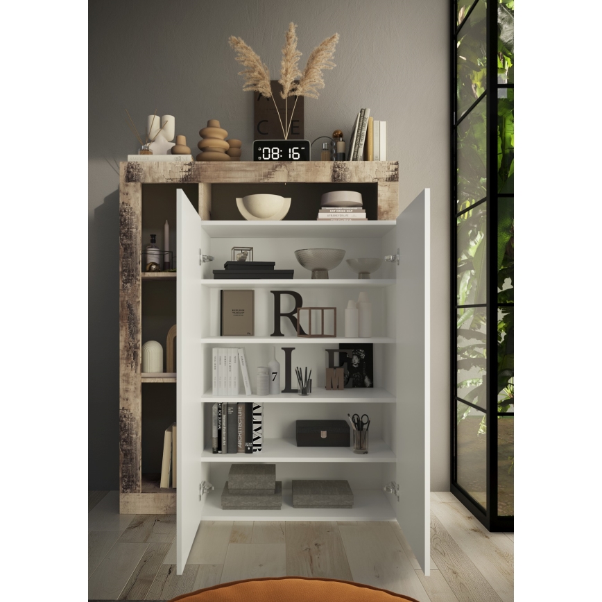 Armadio LENOR bianco/acero