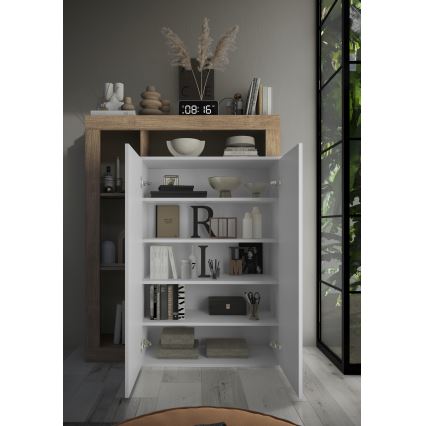 Armadio LENOR bianco/rovere chiaro
