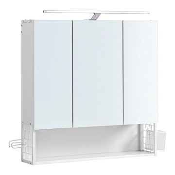 Armadio pensile da bagno con specchio LED SKY 70x70x16 cm 230V, bianco