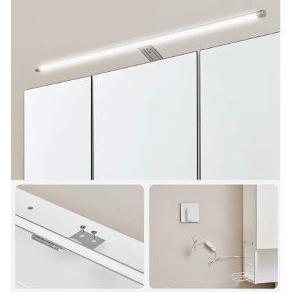 Armadio pensile da bagno con specchio LED SKY 70x70x16 cm 230V, bianco