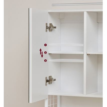 Armadio pensile da bagno con specchio LED SKY 70x70x16 cm 230V, bianco