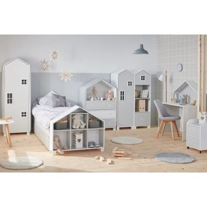 Armadio per bambini MIRUM 126x80 cm bianco/grigio