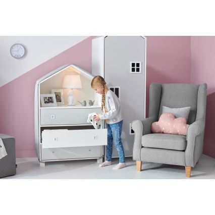 Armadio per bambini MIRUM 126x80 cm bianco/grigio