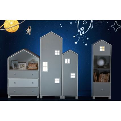 Armadio per bambini MIRUM 126x80 cm bianco/grigio