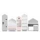 Armadio per bambini MIRUM 126x80 cm bianco/grigio/rosa