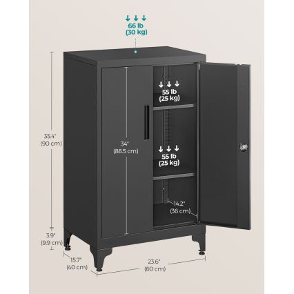 Armadio per ufficio KAZE 60x40 cm nero