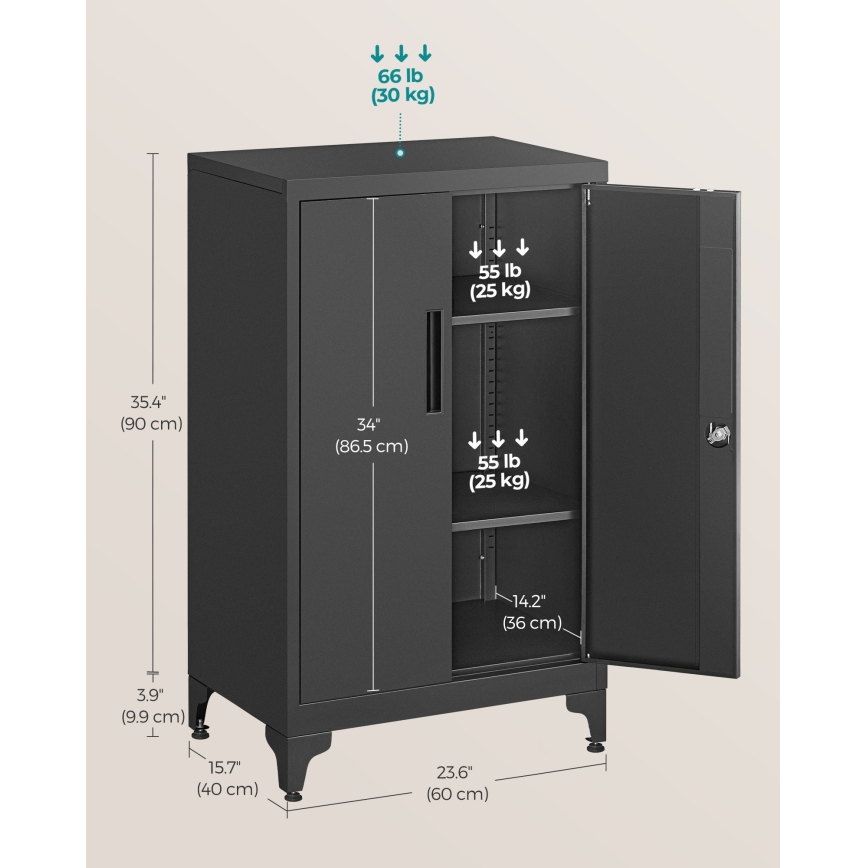 Armadio per ufficio KAZE 60x40 cm nero