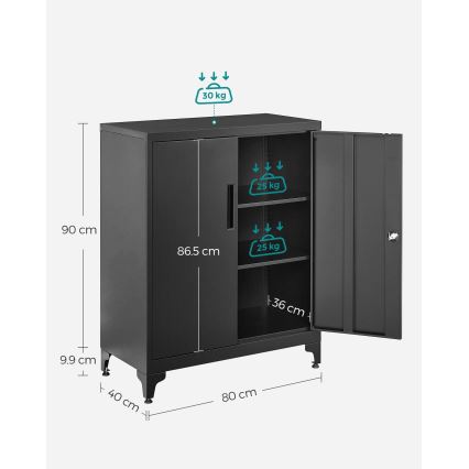 Armadio per ufficio KAZE 80x40 cm, nero