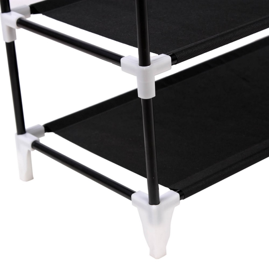 Armadio salvaspazio in tessuto con ripiani MATIS 58x160 cm, nero