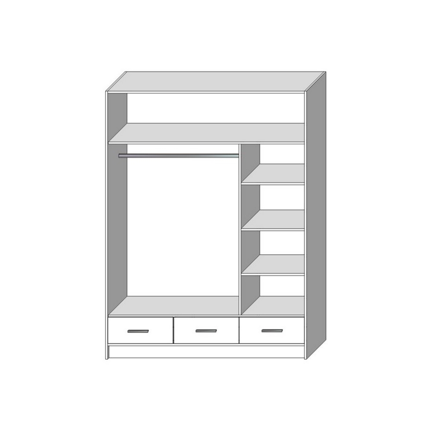 Armadio con specchio SANNA 150x215 cm bianco