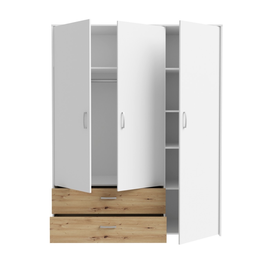 Armadio URO 152x190 cm Rovere Artisan/bianco