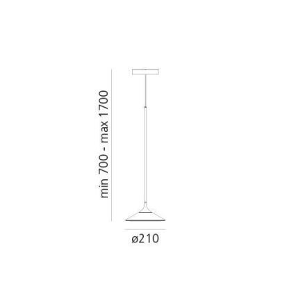 Artemide 0351030A - Lampadario LED a sospensione con filo ORSA LED/8,5W/230V 3000K diametro 21 cm