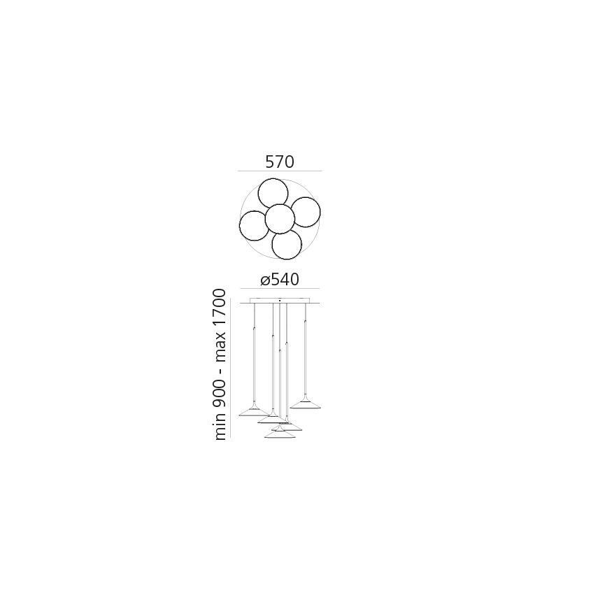 Artemide 0355030A - Lampadario a sospensione con filo LED dimmerabile ORSA CLUSTER LED/37W/230V 3000K