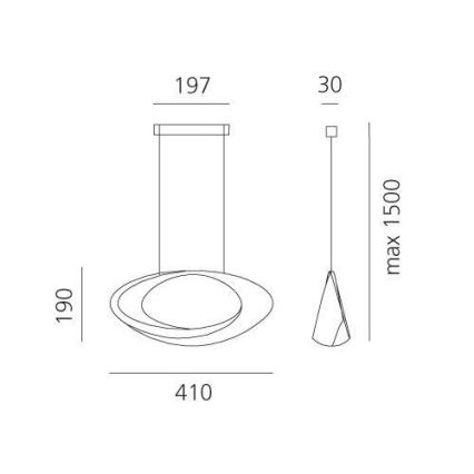 Artemide 1182010A - Lampadario a sospensione con filo LED dimmerabile CABILDO LED/44W/230V 3000K