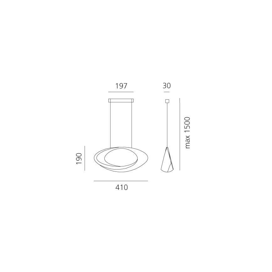 Artemide 1182010A - Lampadario a sospensione con filo LED dimmerabile CABILDO LED/44W/230V 3000K