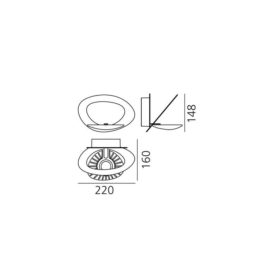 Artemide 1248020A - Applique a LED dimmerabile PIRCE LED/27W/230V 3000K oro