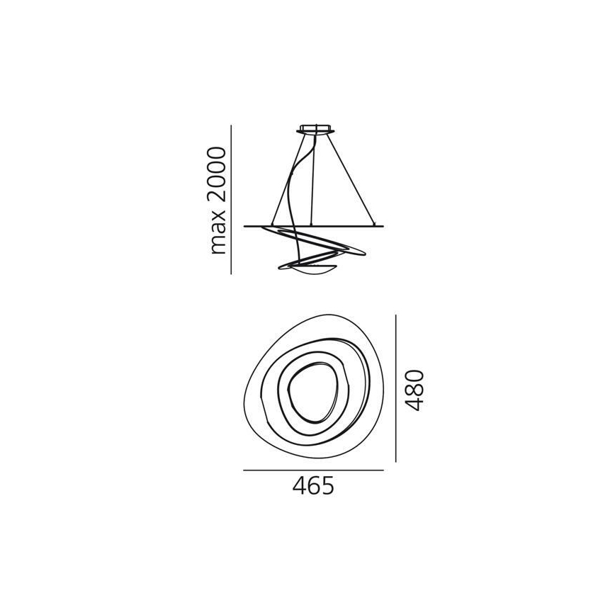 Artemide 1249020A - Lampadario a sospensione con filo LED dimmerabile PIRCE LED/27W/230V 3000K oro