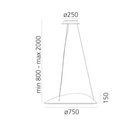 Artemide 1401010APP - Lampadario a sospensione con filo LED dimmerabile AMELUNA LED/41W/230V 3000K