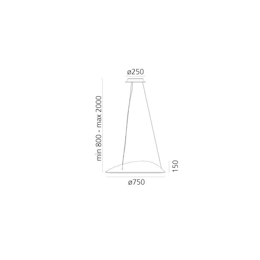 Artemide 1401010APP - Lampadario a sospensione con filo LED dimmerabile AMELUNA LED/41W/230V 3000K