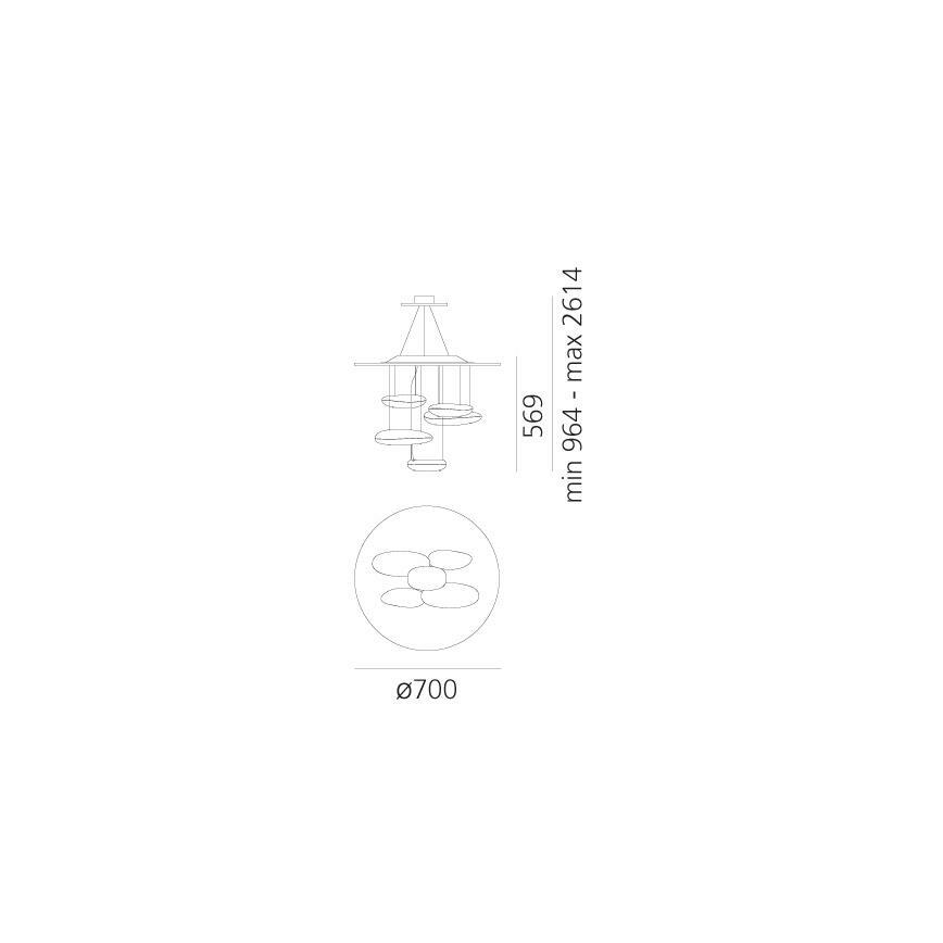 Artemide 1477110A - Lampadario a sospensione con filo LED dimmerabile MERCURY LED/29W/230V 3000K