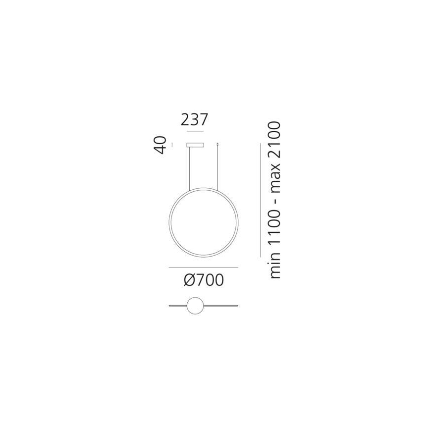 Artemide 1992030APP - Lampadario a sospensione con filo LED dimmerabile DISCOVERY LED/40W/230V 3000K nero