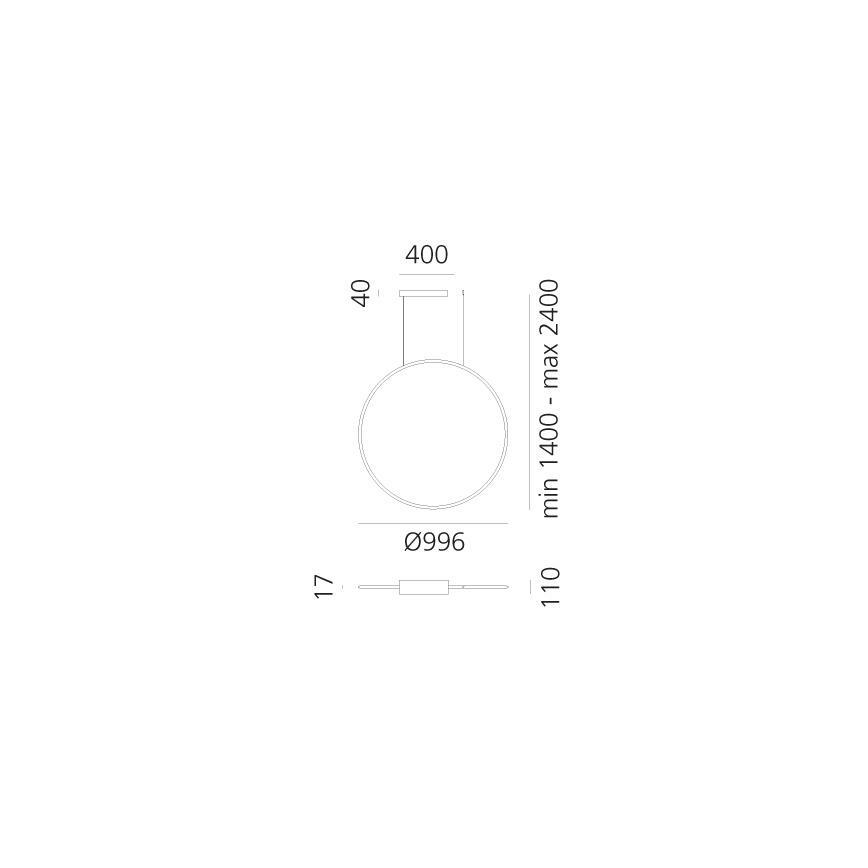 Artemide 1993310APP - LED RGBW Lampadario dimmerabile a sospensione con filo DISCOVERY LED/59W/230V 2700-6500K antracite