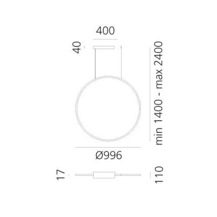 Artemide 1993360APP - LED RGBW Lampadario dimmerabile a sospensione con filo DISCOVERY LED/59W/230V 2700-6500K bronzo