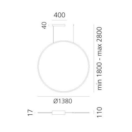 Artemide 1994330APP - LED RGBW Lampadario dimmerabile a sospensione con filo DISCOVERY LED/79W/230V 2700-6500K nero