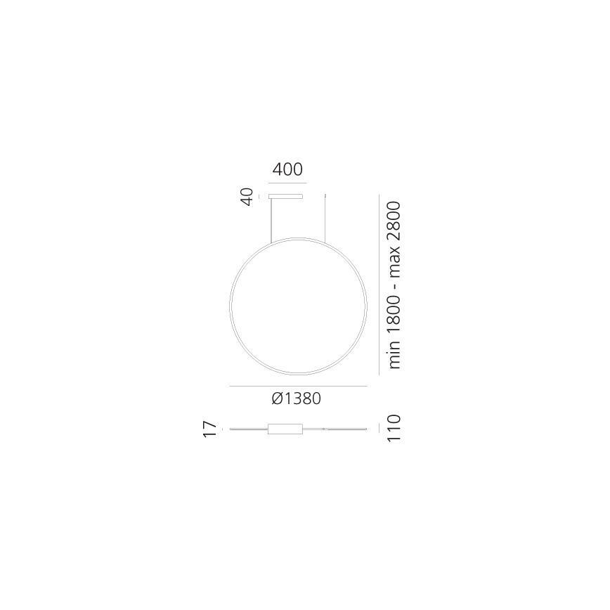 Artemide 1994330APP - LED RGBW Lampadario dimmerabile a sospensione con filo DISCOVERY LED/79W/230V 2700-6500K nero