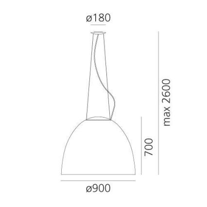 Artemide A242910 - Lampadario a sospensione con filo NUR 2xR7s/11W/230V grigio