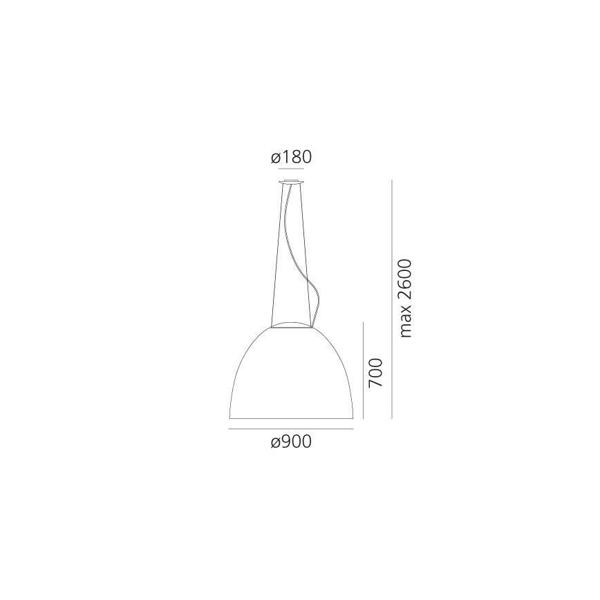 Artemide A242910 - Lampadario a sospensione con filo NUR 2xR7s/11W/230V grigio